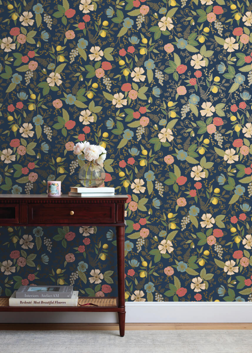 Rifle Paper Co. Third Edition Colette Peel & Stick Wallpaper - Navy