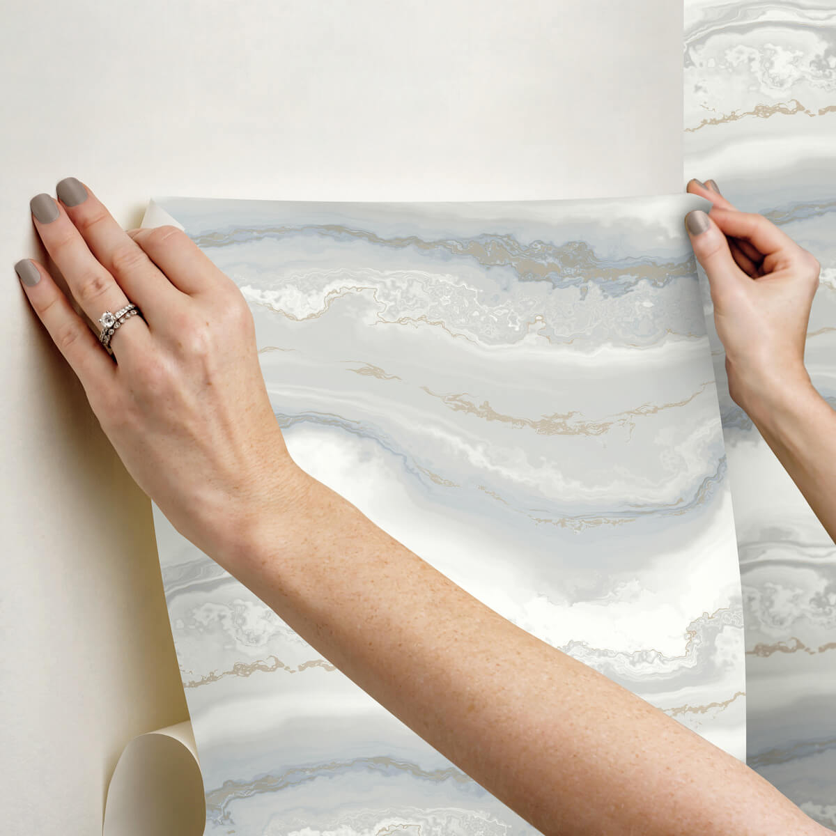 Aviva Stanoff Shifting Sands Peel & Stick Wallpaper - Slate Blue