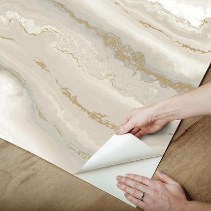 Aviva Stanoff Shifting Sands Peel & Stick Wallpaper - Beige