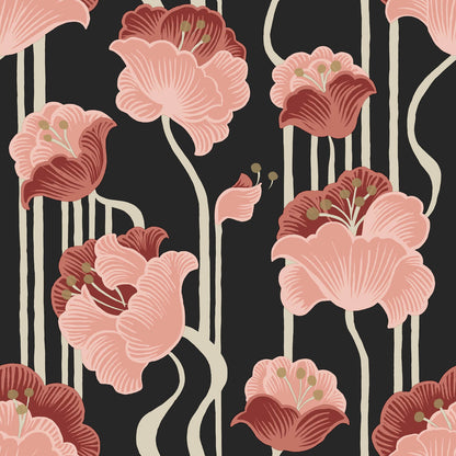 Mirth Studios Shirley Deco Floral Peel & Stick Wallpaper - Coral