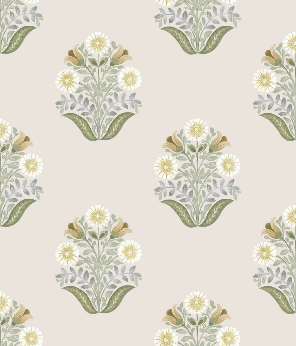 Mirth Studios Sophie Floral Medallion Peel & Stick Wallpaper - Sage