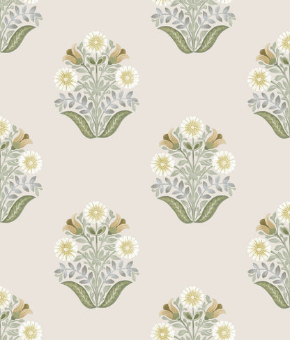 Mirth Studios Sophie Floral Medallion Peel & Stick Wallpaper - Sage