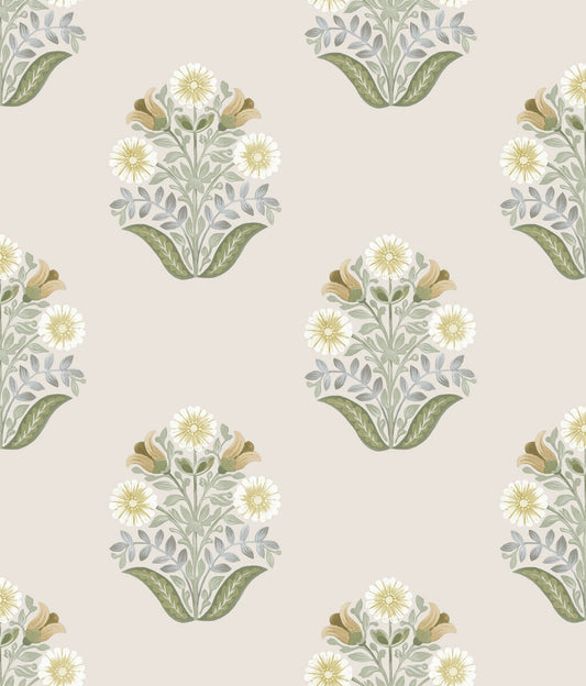 Mirth Studios Sophie Floral Medallion Peel & Stick Wallpaper - Sage