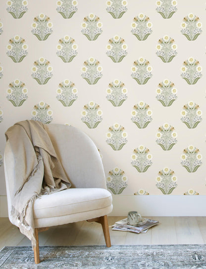 Mirth Studios Sophie Floral Medallion Peel & Stick Wallpaper - Sage