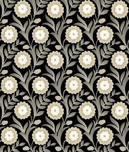 Mirth Studios Lillian Floral Vine Peel & Stick Wallpaper - Black