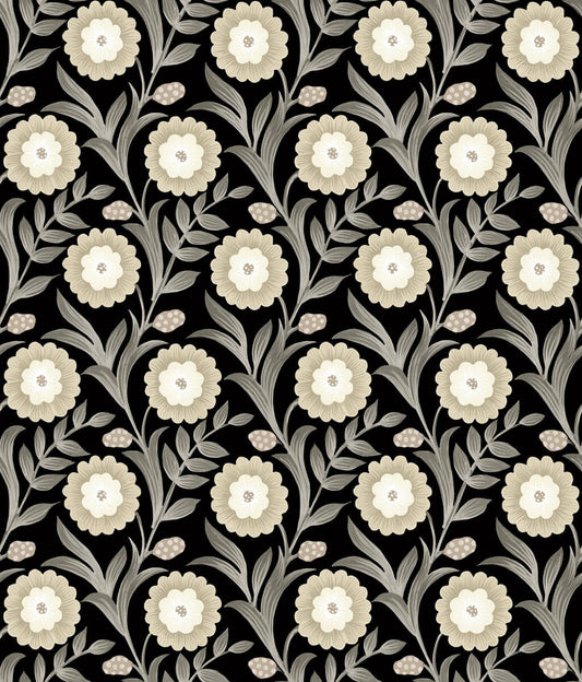 Mirth Studios Lillian Floral Vine Peel & Stick Wallpaper - Black