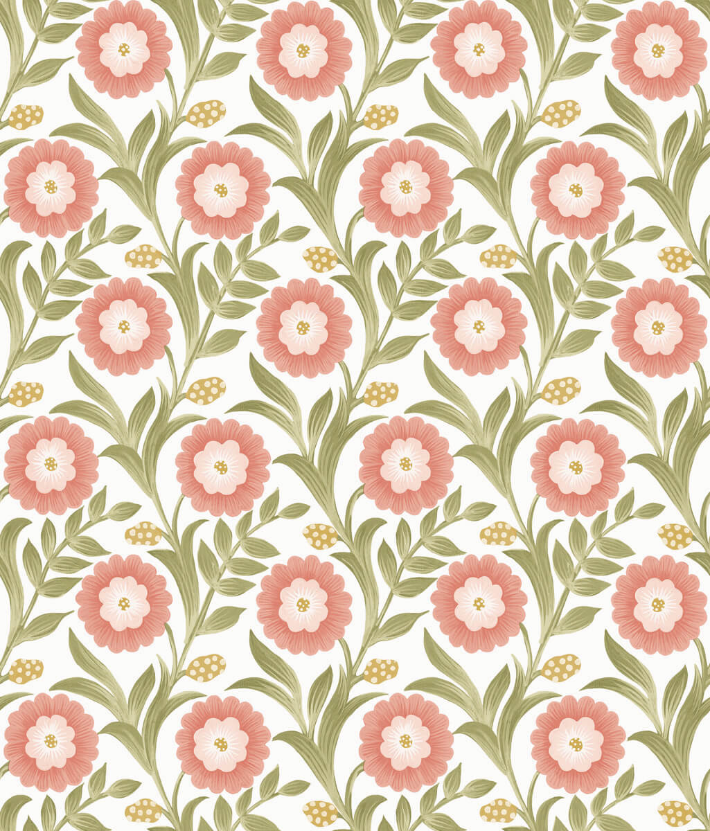 Mirth Studios Lillian Floral Vine Peel & Stick Wallpaper - Pink