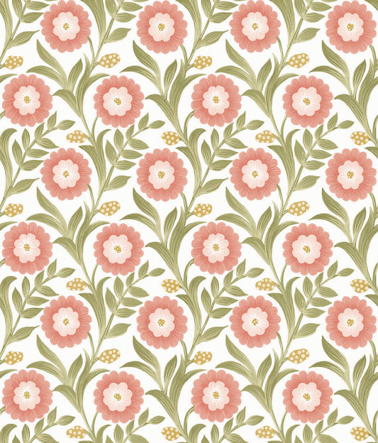 Mirth Studios Lillian Floral Vine Peel & Stick Wallpaper - Pink