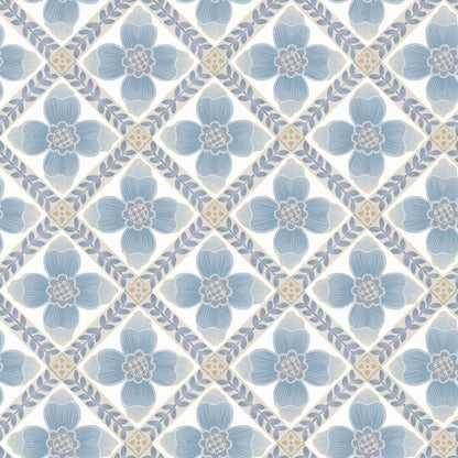 Mirth Studios Mimi Quilted Floral Peel & Stick Wallpaper - Blue