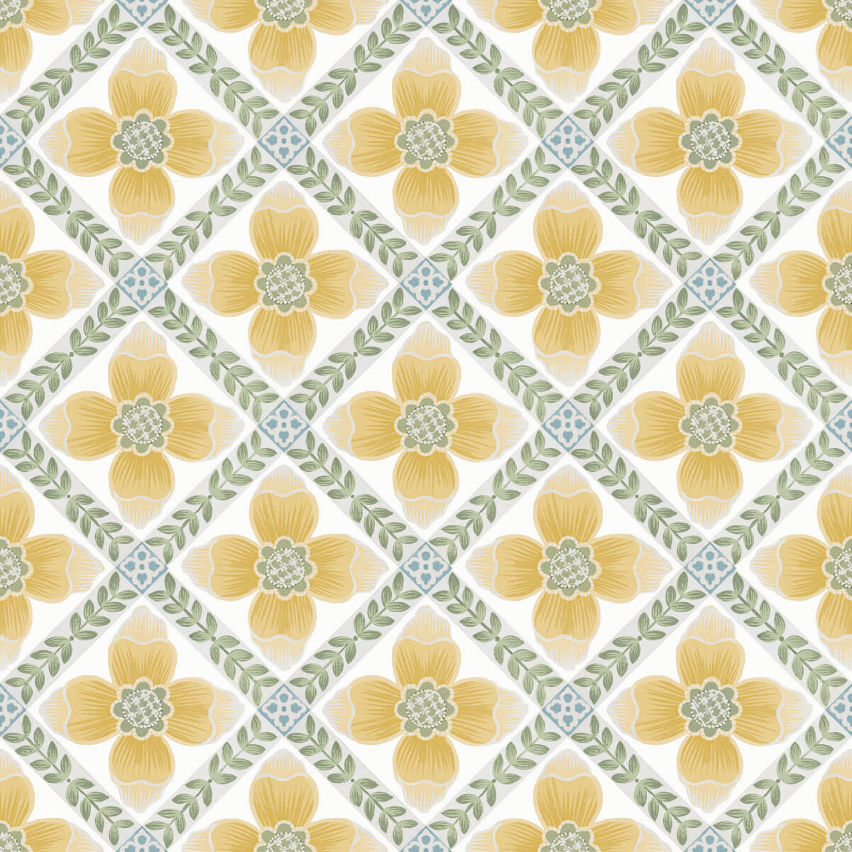 Mirth Studios Mimi Quilted Floral Peel & Stick Wallpaper - Yellow