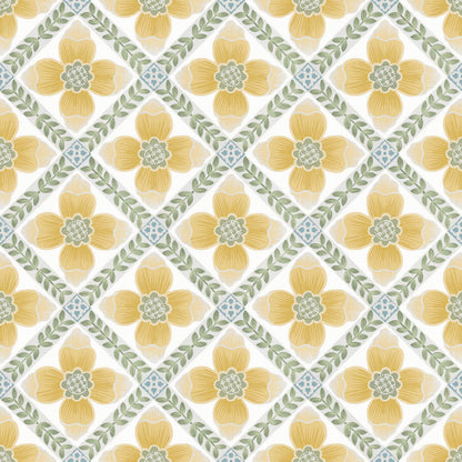 Mirth Studios Mimi Quilted Floral Peel & Stick Wallpaper - Yellow