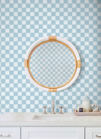 Mirth Studios Stardust Checkerboard Peel & Stick Wallpaper - Blue