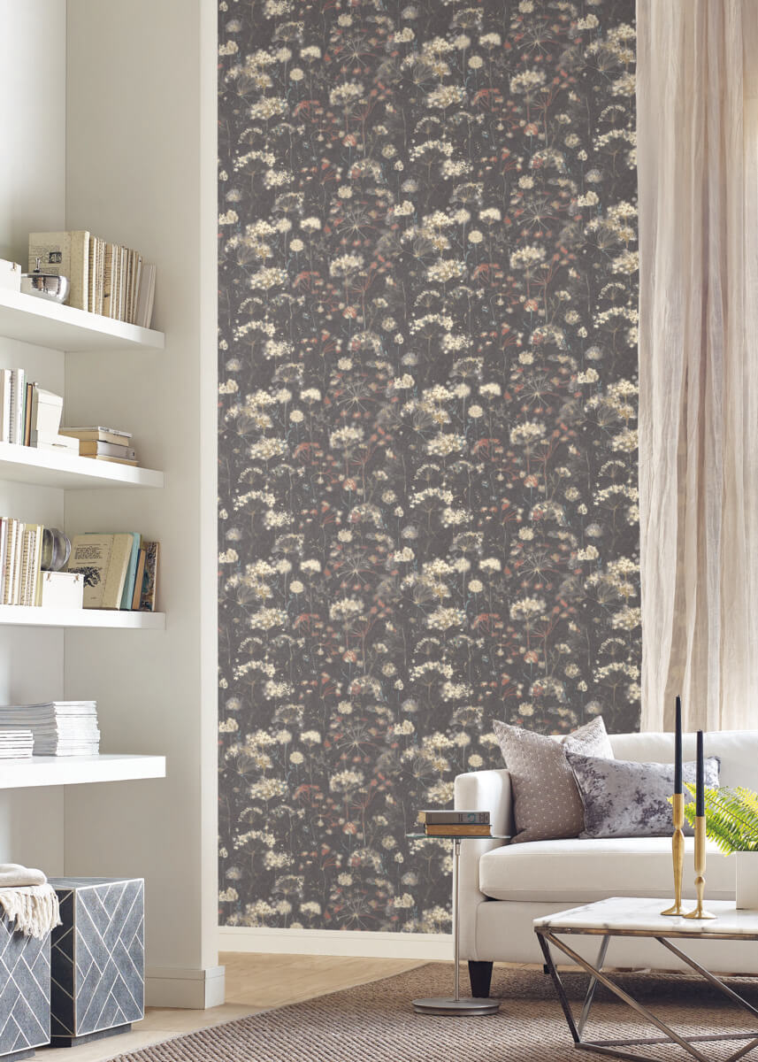 Simply Candice Botanical Fantasy Peel & Stick Wallpaper - Charcoal