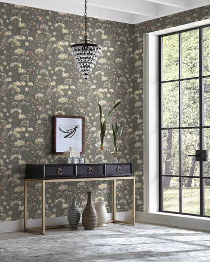 Simply Candice Botanical Fantasy Peel & Stick Wallpaper - Charcoal