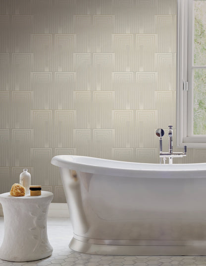 Simply Candice Vanishing Peel & Stick Wallpaper - Taupe & Pearl