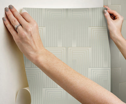 Simply Candice Vanishing Peel & Stick Wallpaper - Taupe & Pearl