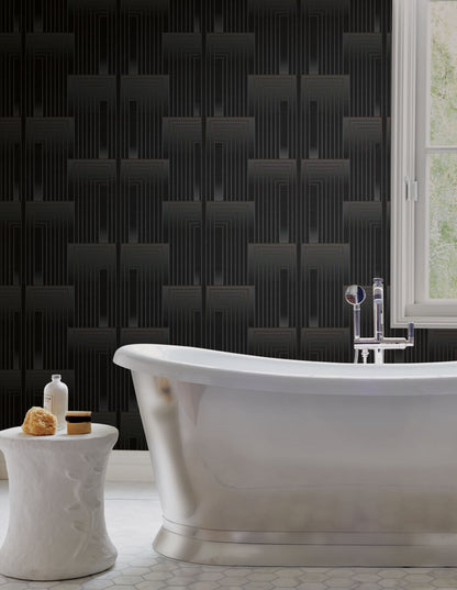 Simply Candice Vanishing Peel & Stick Wallpaper - Black & Copper