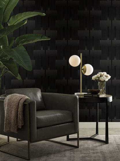 Simply Candice Vanishing Peel & Stick Wallpaper - Black & Copper