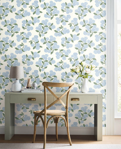 Rifle Paper Co. Hydrangea Peel & Stick Wallpaper - Blue & White