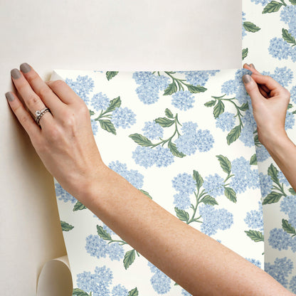 Rifle Paper Co. Hydrangea Peel & Stick Wallpaper - Blue & White