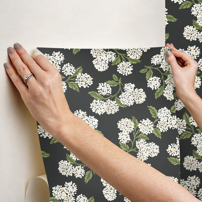 Rifle Paper Co. Hydrangea Peel & Stick Wallpaper - Black & White