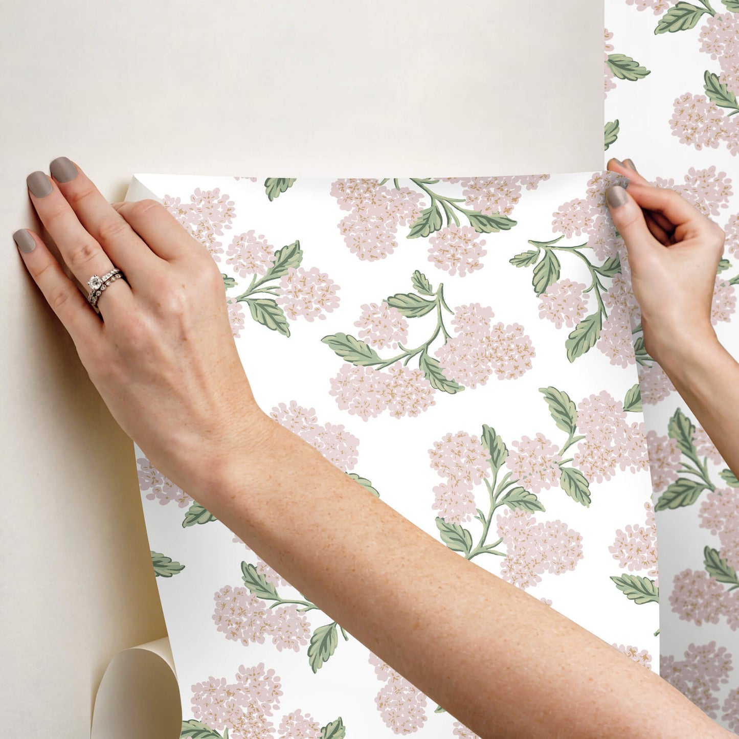 Rifle Paper Co. Hydrangea Peel & Stick Wallpaper - Pink & White