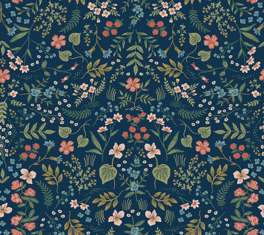 Rifle Paper Co. Wildwood Peel & Stick Wallpaper - Navy