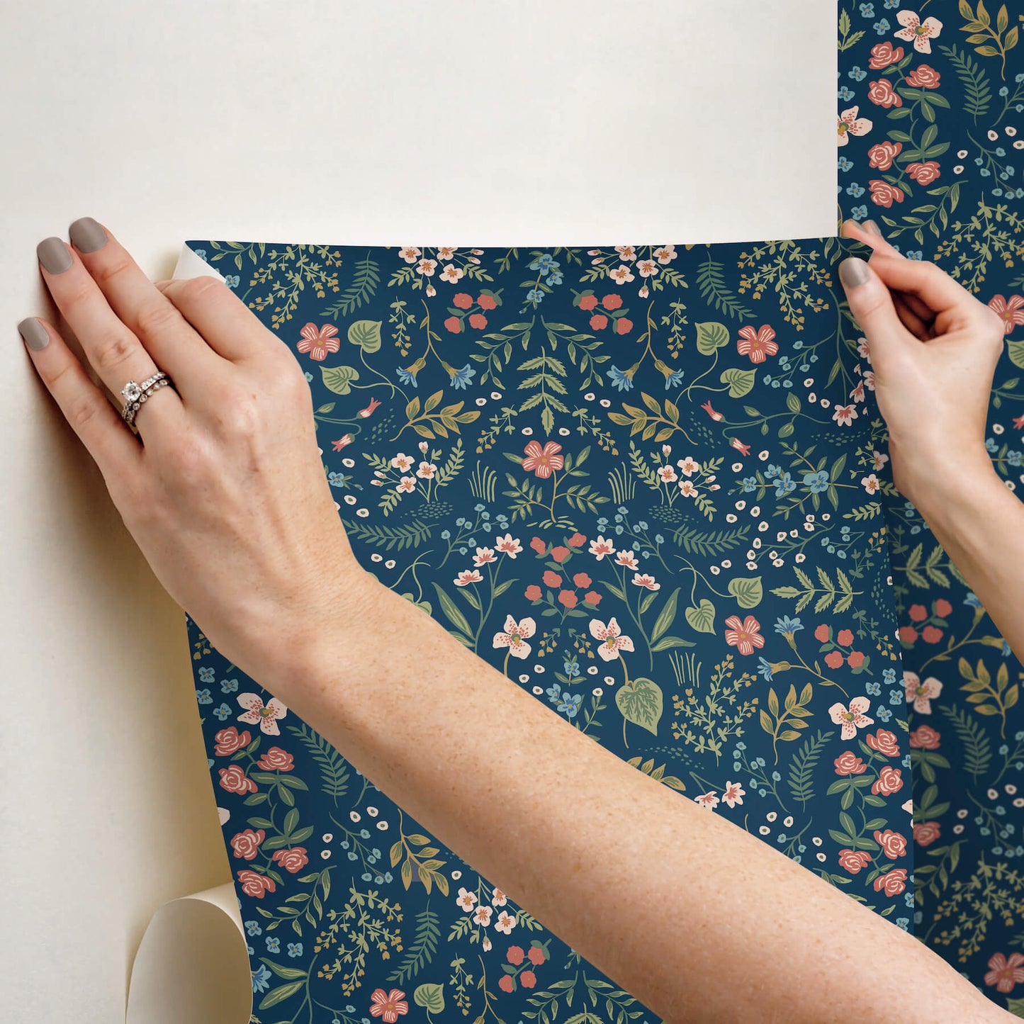 Rifle Paper Co. Wildwood Peel & Stick Wallpaper - Navy