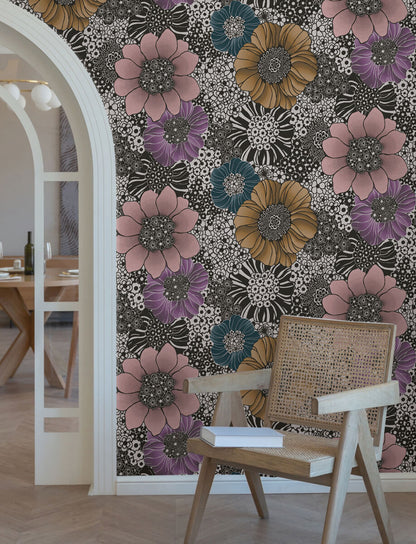 Missoni Anemones Peel & Stick Wallpaper - Black