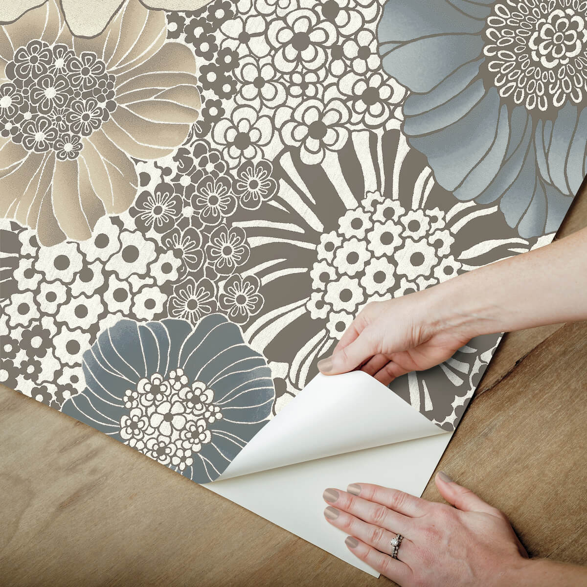 PSW1639RL York Missoni Anemones Brown Peel & Stick Wallpaper