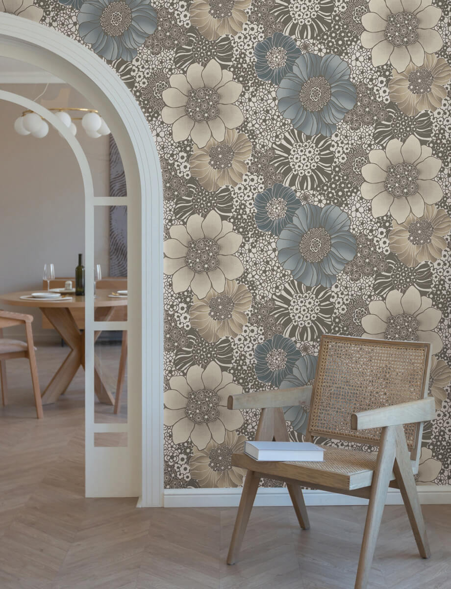 PSW1639RL York Missoni Anemones Brown Peel & Stick Wallpaper