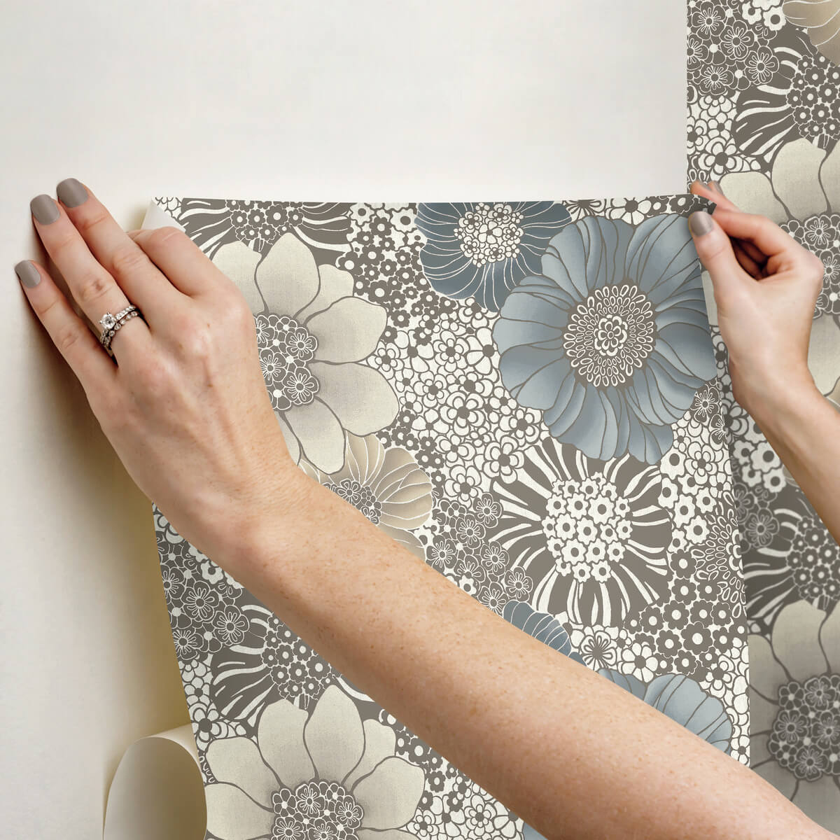 PSW1639RL York Missoni Anemones Brown Peel & Stick Wallpaper