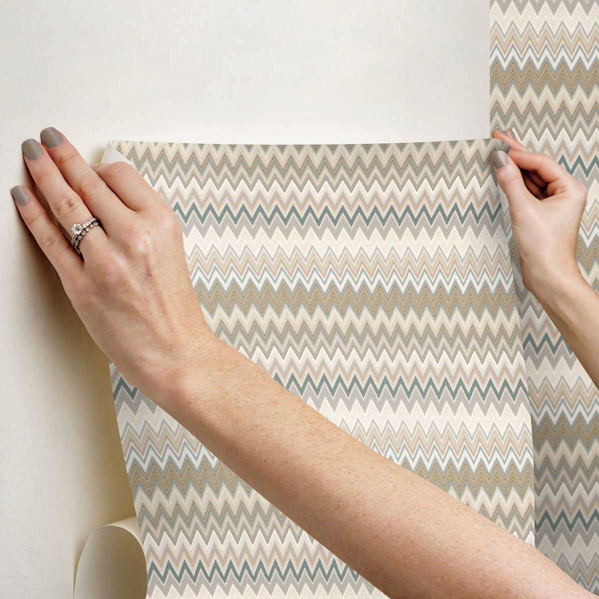 PSW1642RL York Missoni Zig Zag Green Peel & Stick Wallpaper