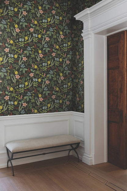 Rifle Paper Co. Herb Garden Peel & Stick Wallpaper - Black