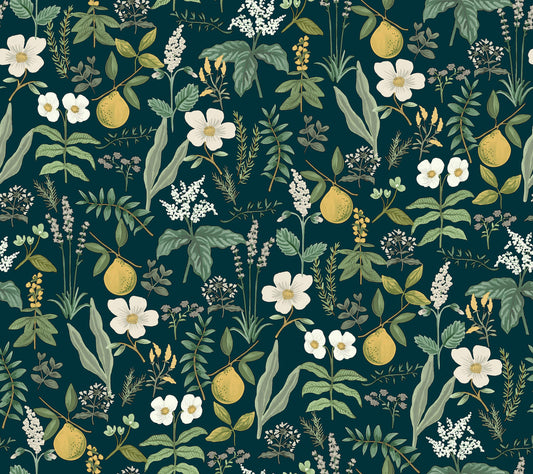 Rifle Paper Co. Herb Garden Peel & Stick Wallpaper - Navy