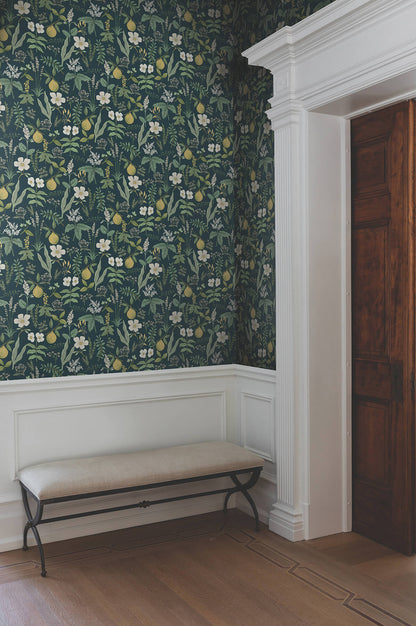 Rifle Paper Co. Herb Garden Peel & Stick Wallpaper - Navy