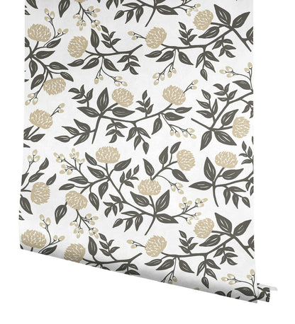 Rifle Paper Co. Peonies Peel & Stick Wallpaper - White & Black