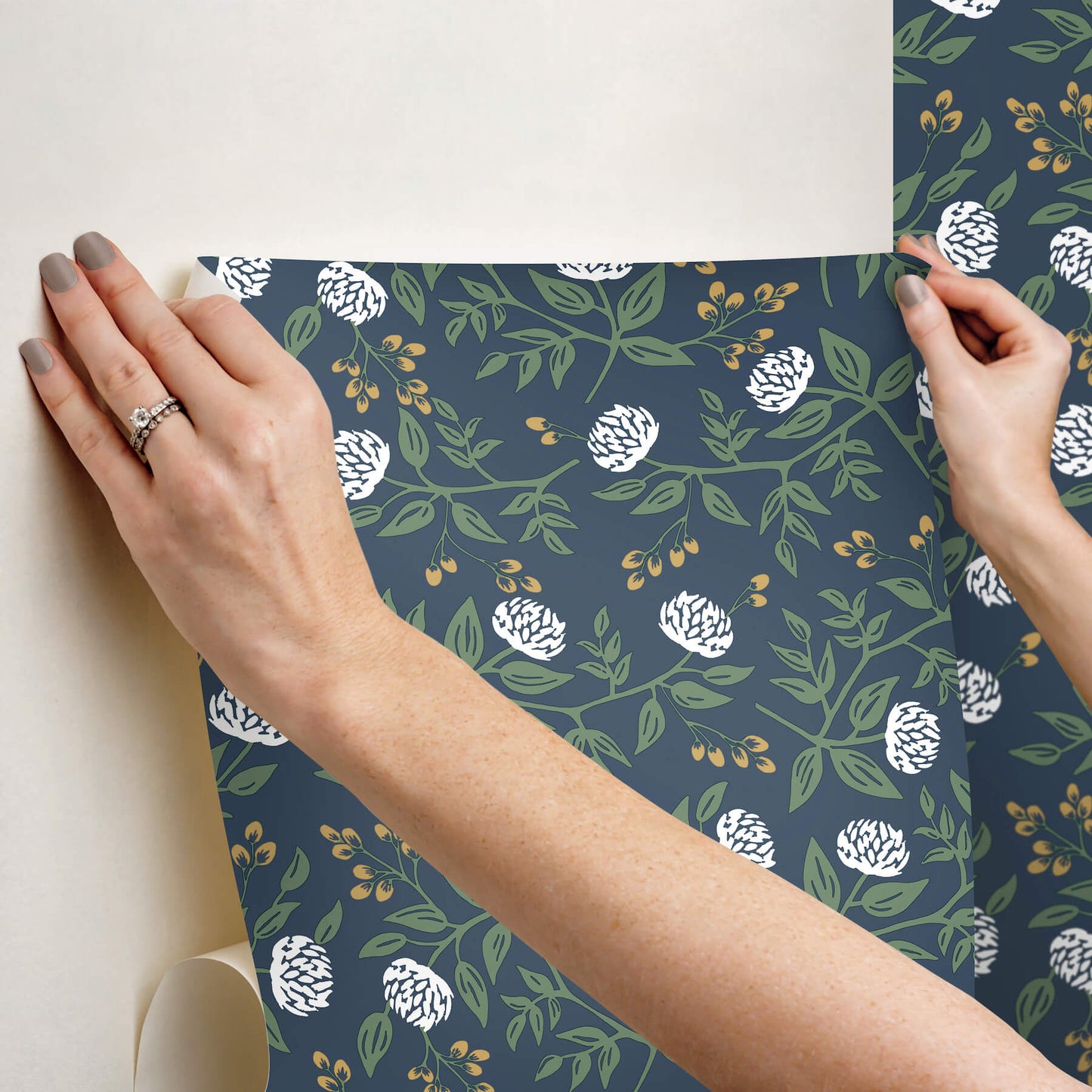 Rifle Paper Co. Peonies Peel & Stick Wallpaper - Navy