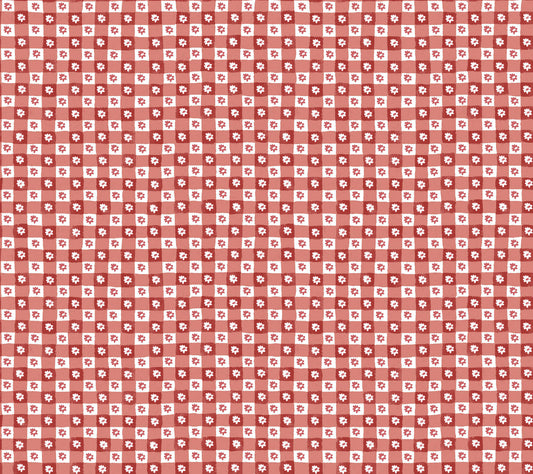 Rifle Paper Co. Daisy Gingham Peel & Stick Wallpaper - Red