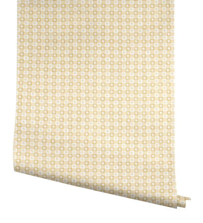 Rifle Paper Co. Daisy Gingham Peel & Stick Wallpaper - Gold
