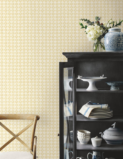 Rifle Paper Co. Daisy Gingham Peel & Stick Wallpaper - Gold