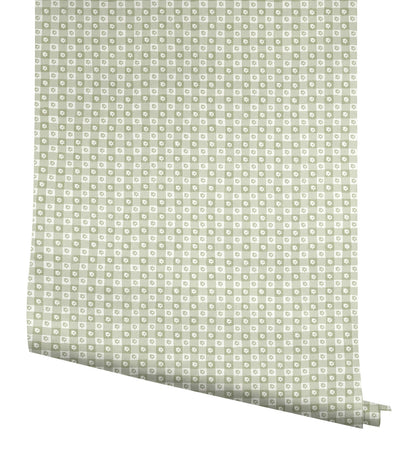 Rifle Paper Co. Daisy Gingham Peel & Stick Wallpaper - Green
