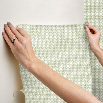 Rifle Paper Co. Daisy Gingham Peel & Stick Wallpaper - Green
