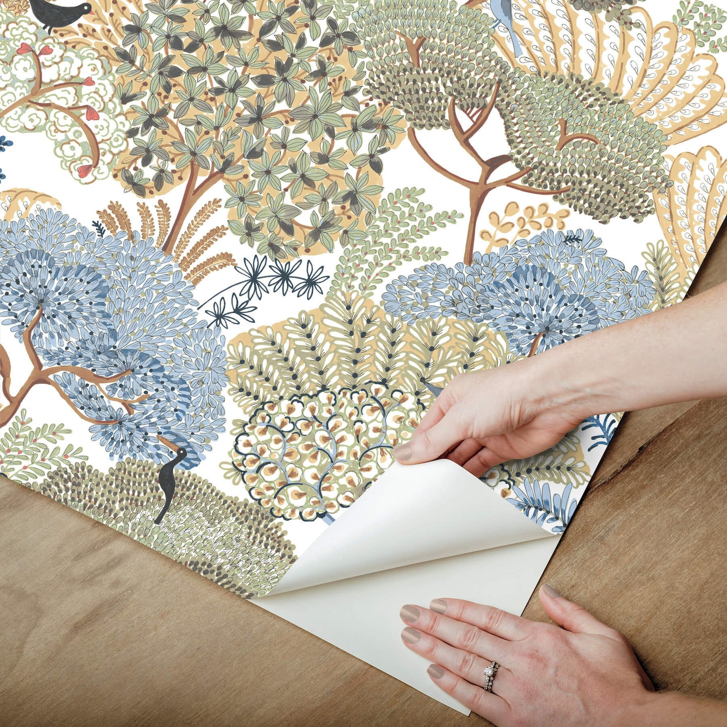 York Garden Muse Everbloom Forest Peel & Stick Wallpaper - Butter