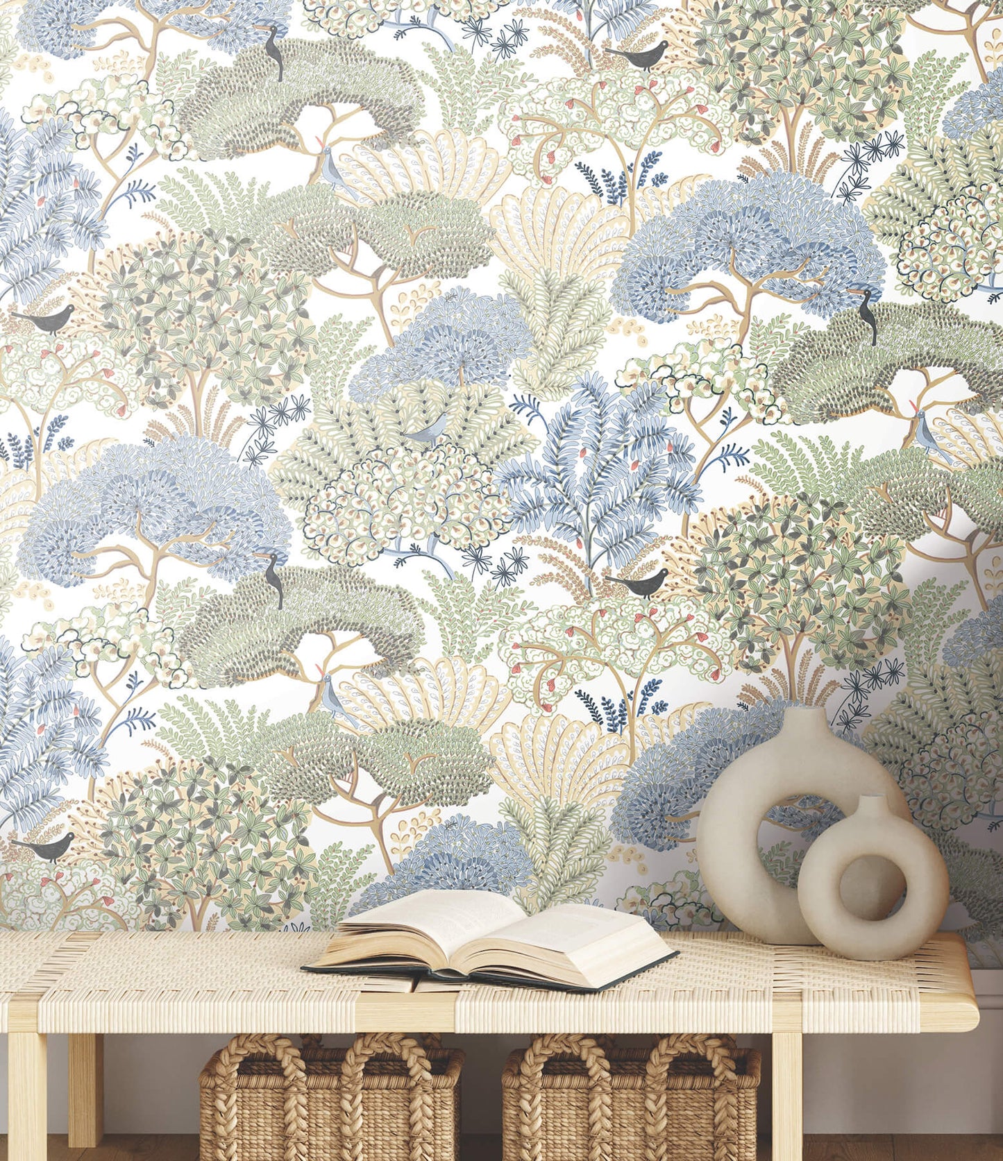 York Garden Muse Everbloom Forest Peel & Stick Wallpaper - Butter