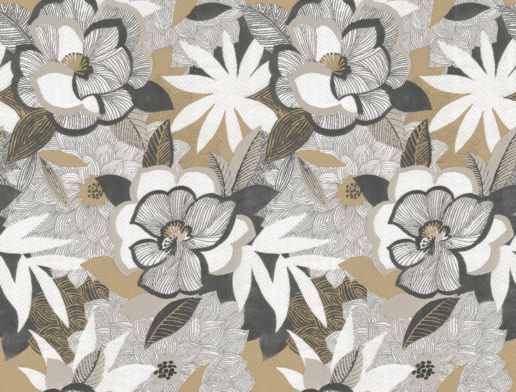 PSW1698RL York Wallcoverings Garden Muse Fantasium Black Floral