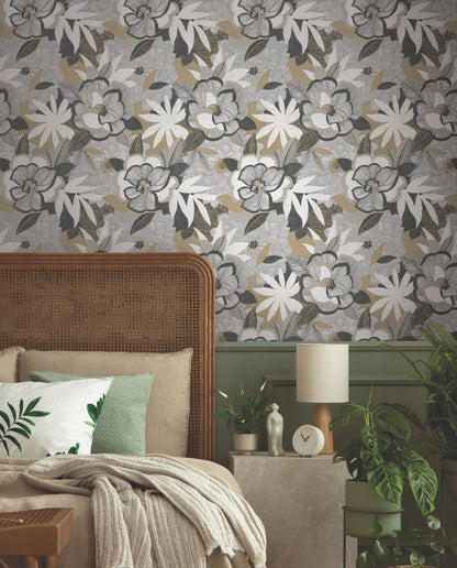 York Garden Muse Fantasium Peel & Stick Wallpaper - Black