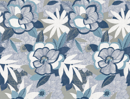 York Garden Muse Fantasium Peel & Stick Wallpaper - Blue