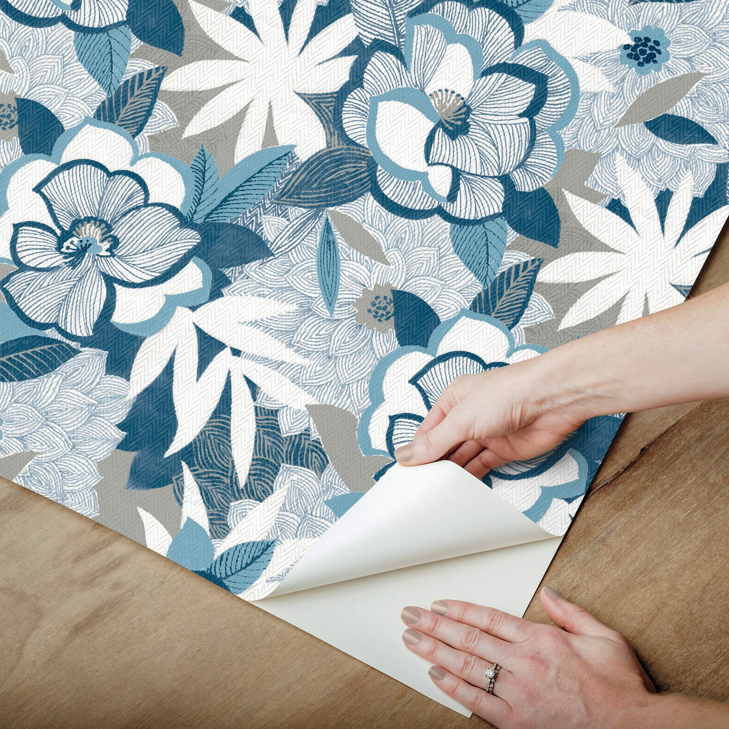 York Garden Muse Fantasium Peel & Stick Wallpaper - Blue