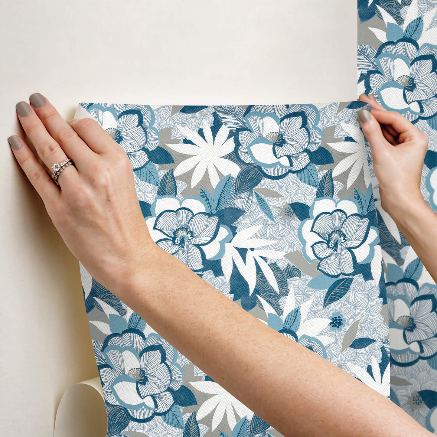 York Garden Muse Fantasium Peel & Stick Wallpaper - Blue